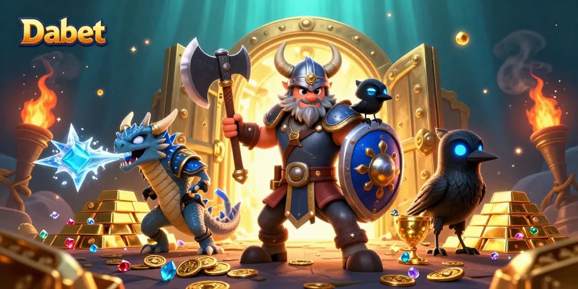 Engage with Dabet's dynamic gaming adventure featuring thrilling treasures and heroic characters.