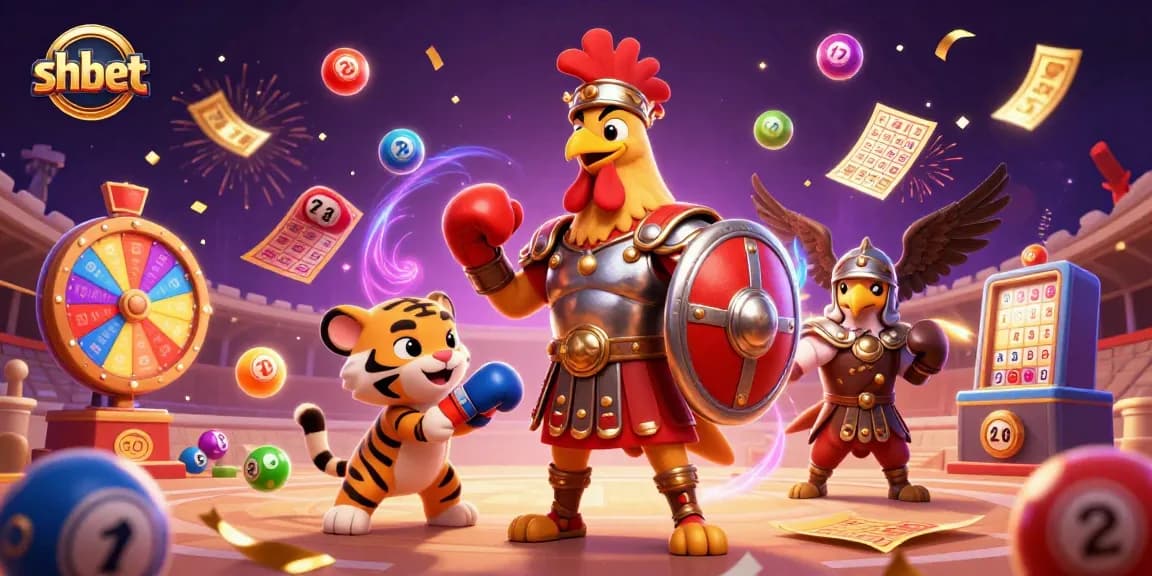 Experience thrilling gameplay at shbet with a colorful casino scene featuring dynamic lottery elements.
