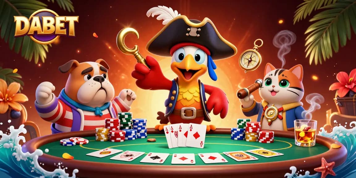 DABET brings high-stakes poker action to life with vibrant characters and game elements.