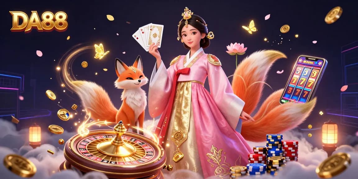 Experience winning gameplay with DA88 through captivating visual elements in a modern casino setting.