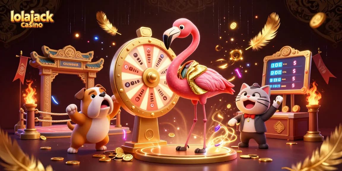 Experience thrilling gameplay at lolajack casino with exciting characters and dynamic elements in a vibrant scene.