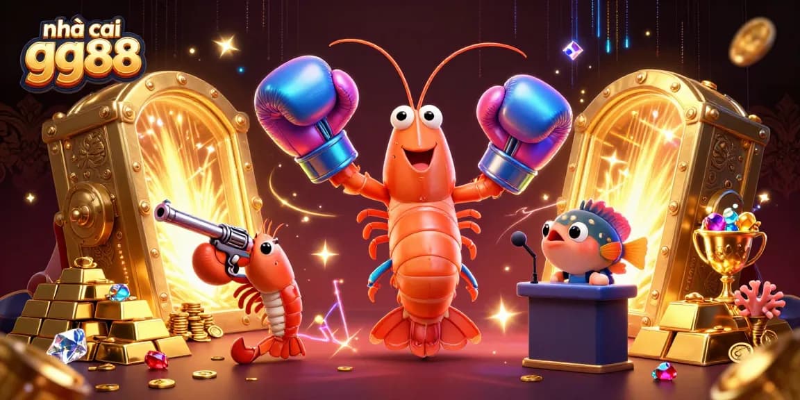 Experience the thrill of betting at nhà cái gg88 with vibrant 3D gaming characters and treasures.