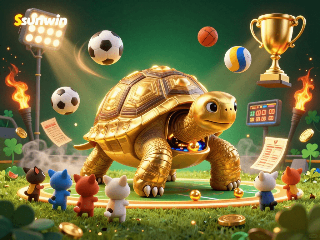 Experience thrilling wins with sunwin at our animated casino featuring golden tortoise pinball charm.