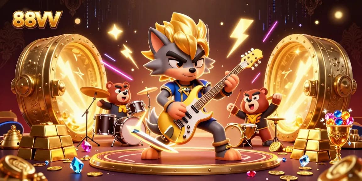 Experience the thrill of wins at 88VV with engaging gaming action, golden treasures, and vibrant characters.