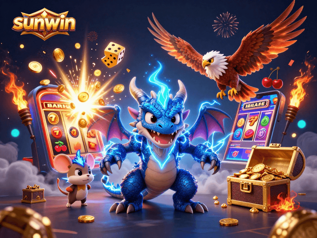 Engage with vibrant sunwin slots infused with magic and excitement in this thrilling casino scene.