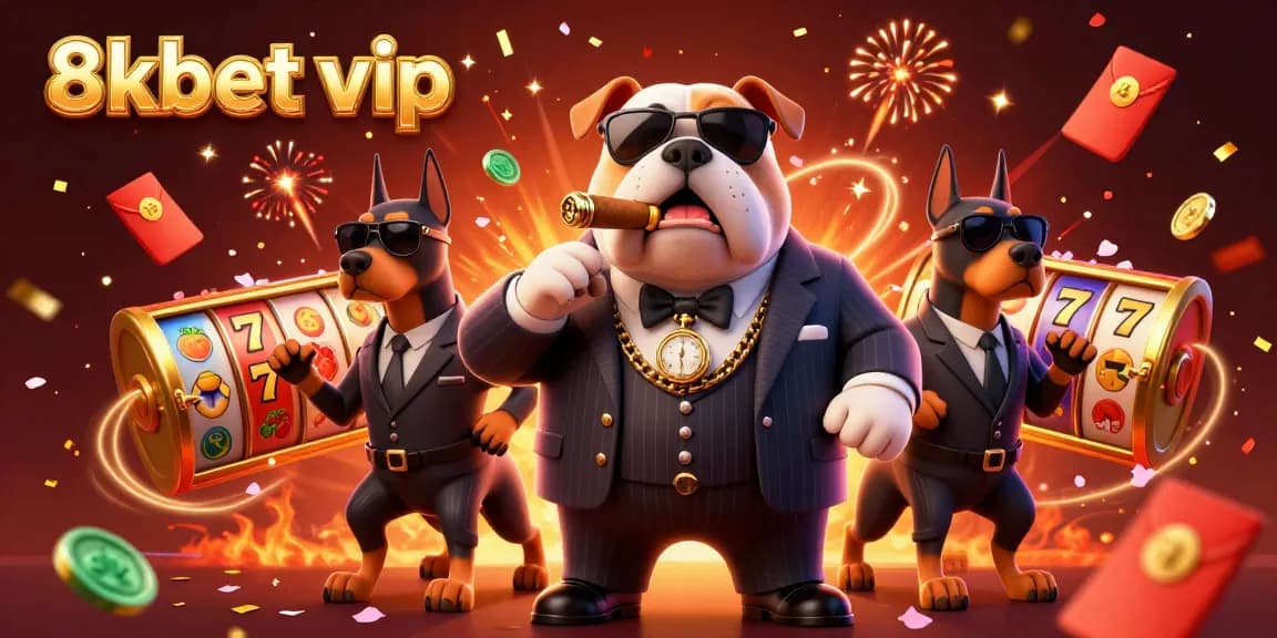 Experience the thrilling world of 8kbet vip with our vibrant casino illustration featuring exciting slots and characters.