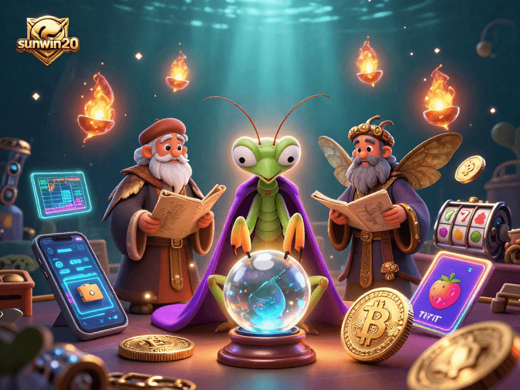 Engage with sunwin 20 to win big at the casino in this vibrant 3D illustration.