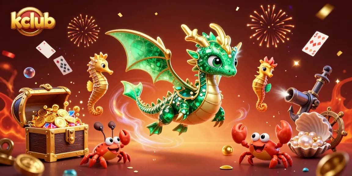 Join the thrilling kclub adventure with a lively sea dragon and treasure animations!
