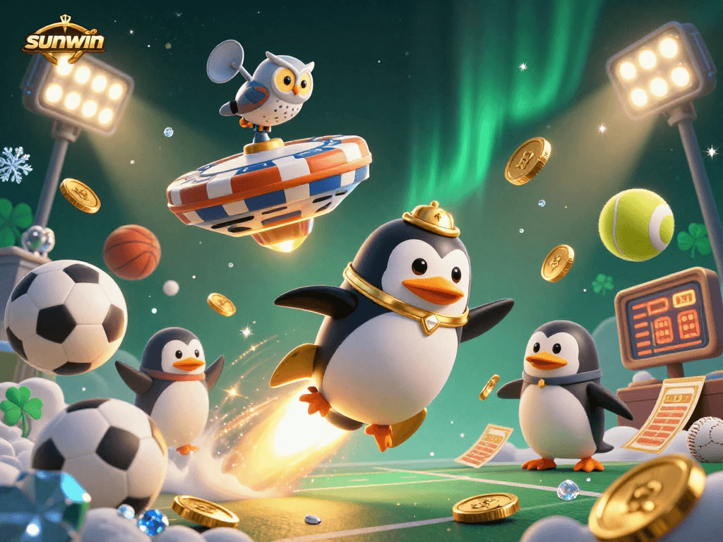 Experience the thrill of betting with sunwin as the golden penguin rockets toward casino riches in space