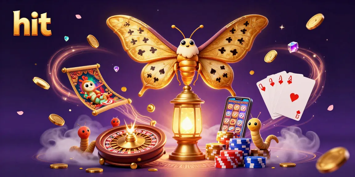 Experience the excitement of hits with a vibrant casino scene featuring an atlas moth and dynamic game elements.