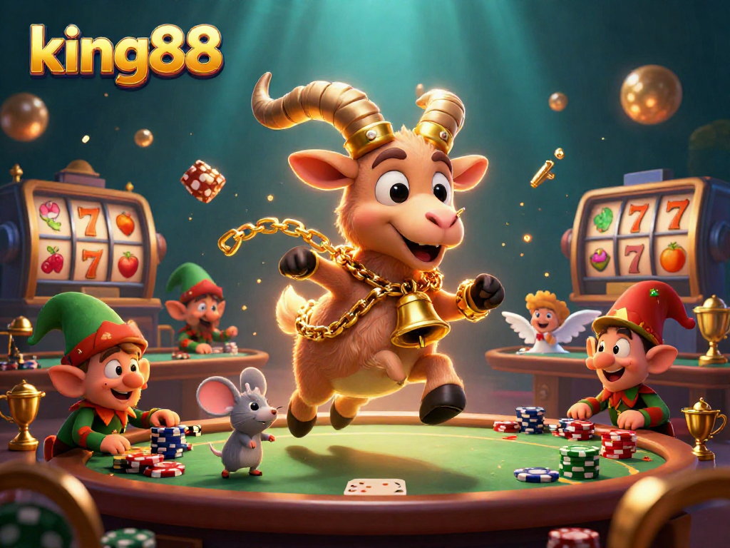 Experience thrilling action at king88 with playful characters in a vibrant casino scene.