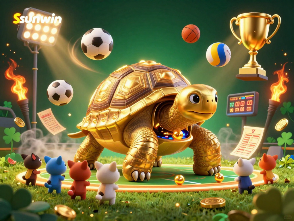 Experience thrilling wins with sunwin at our animated casino featuring golden tortoise pinball charm.