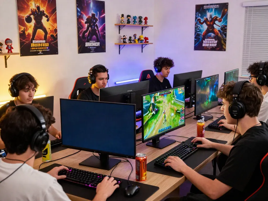 Engaged players enjoying ku88 esports in a vibrant gaming room.