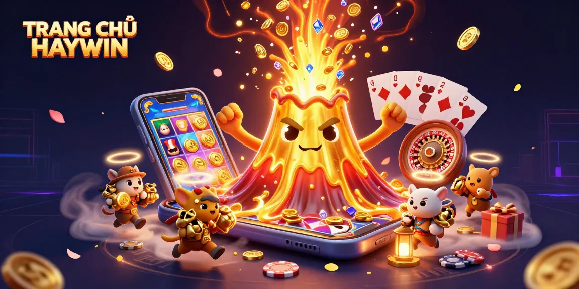 Experience TRANG CHỦ HAYWIN with a treasure-filled eruption of coins and engaging gaming elements.