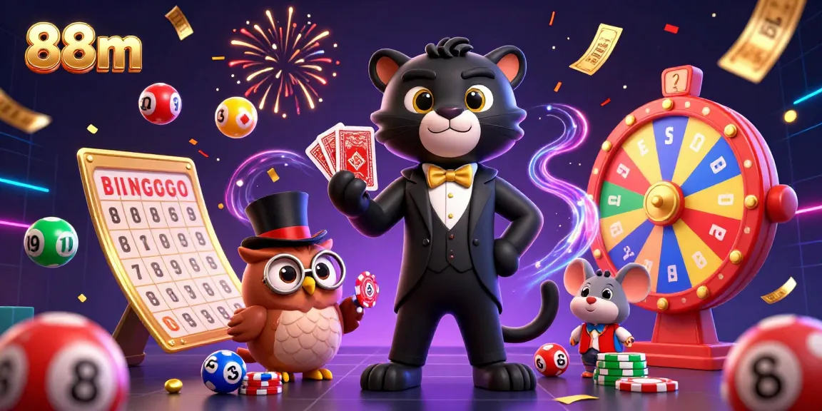 Engage in thrilling gaming at 88m with a stylish panther dealer presenting cards amid a vibrant casino scene.
