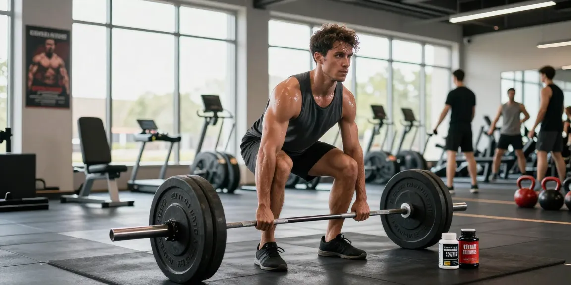 Man performing deadlifts in gym, enhancing strength with Prime Pharma Steroiden.