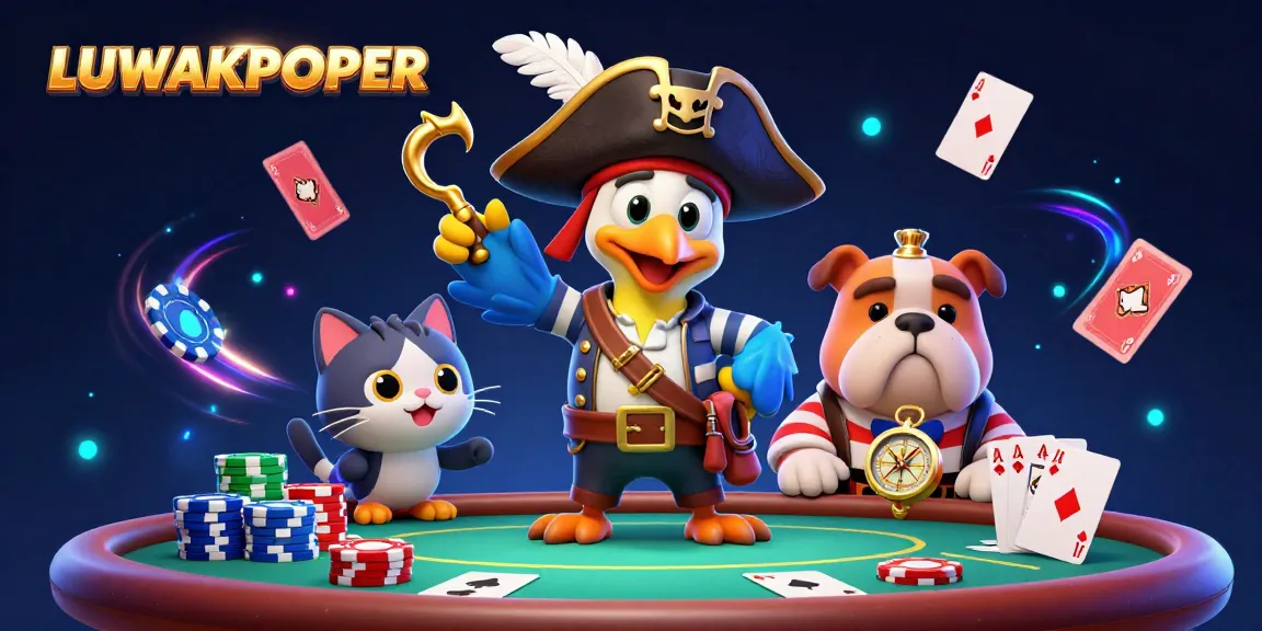 Experience thrilling poker action at LUWAKPOKER with colorful characters and dynamic game elements.