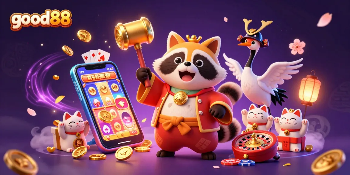 Experience the excitement of good88 with cheerful characters and rich casino gaming elements.