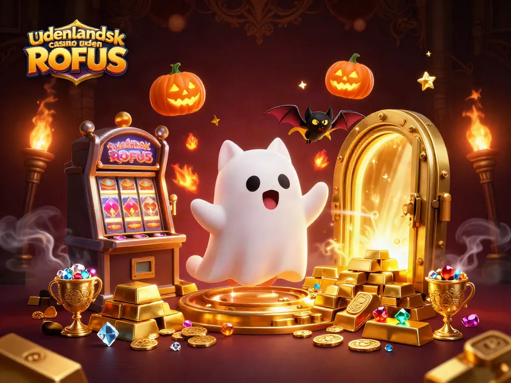 Spinning reels and jackpots with udenlandsk casino uden ROFUS in a vibrant 3D casino scene.