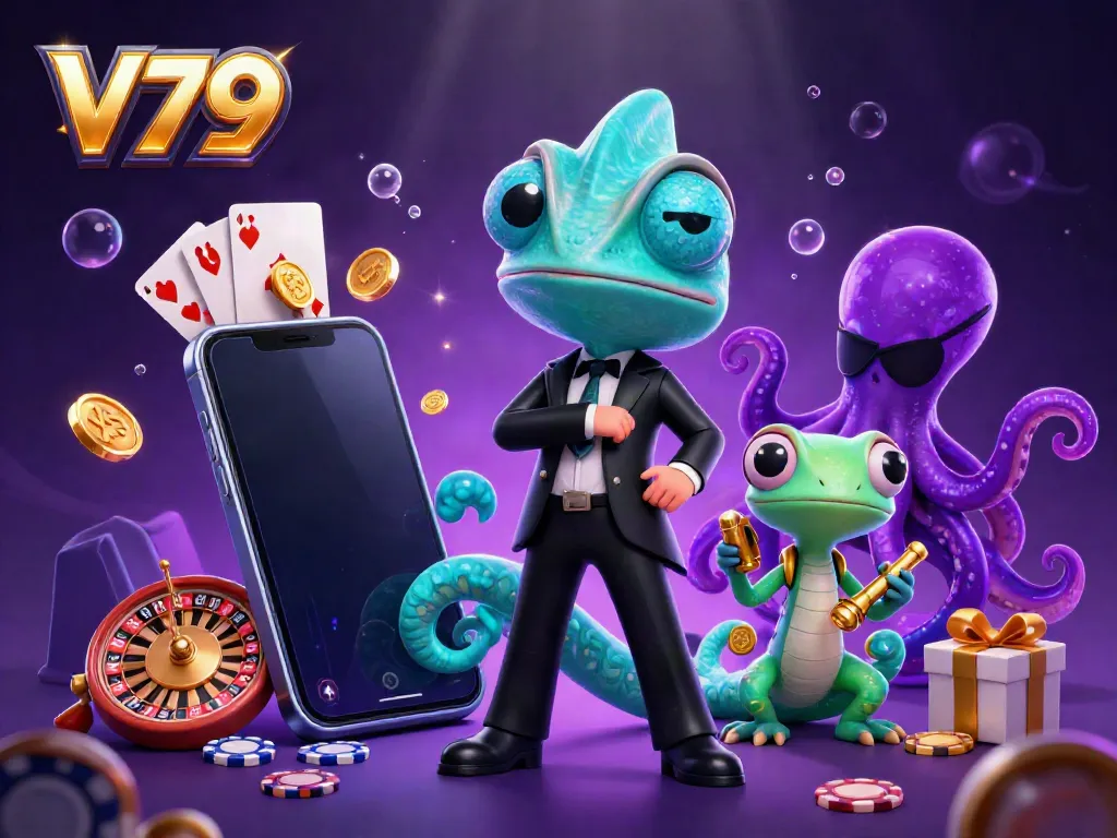 Experience thrilling gameplay at V79 with vibrant characters and dynamic casino elements.