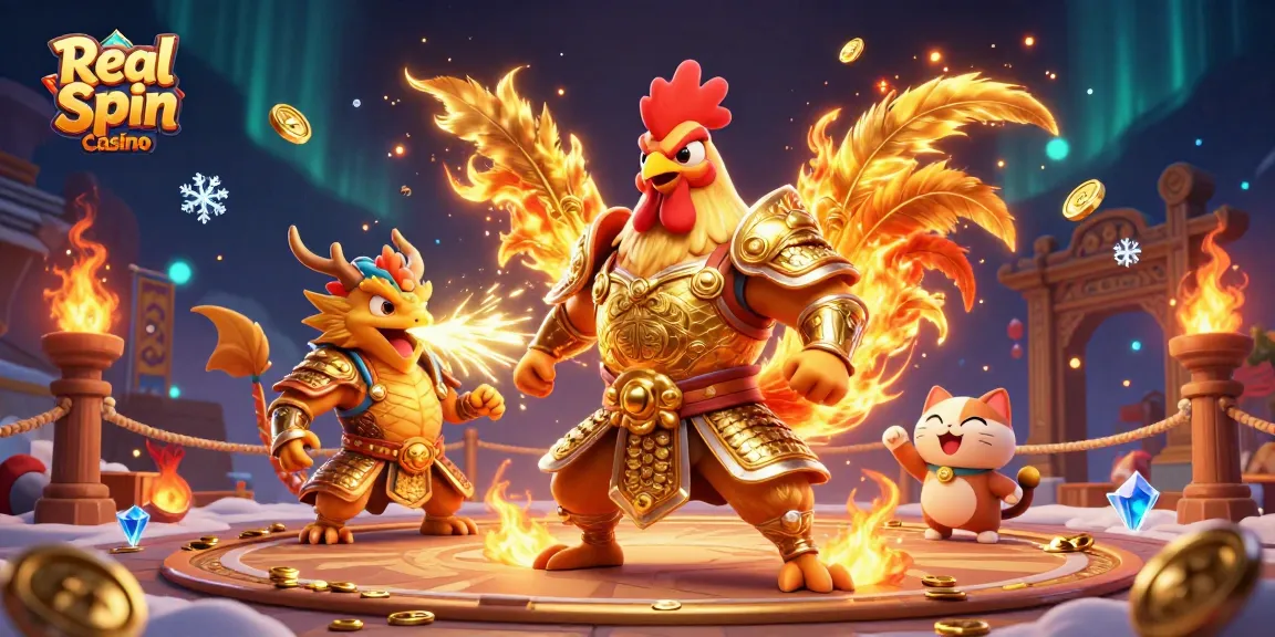 Engage with thrilling gameplay at Real Spin Casino featuring dynamic characters and vibrant casino elements.