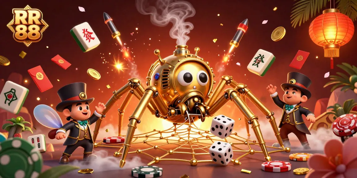 Experience thrilling wins with RR 88 in an enchanting steampunk casino scene filled with games.