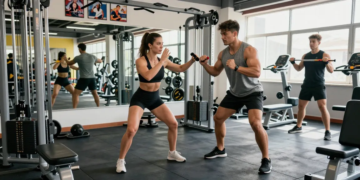 Prime Pharma Steroiden Winkel met fitnessatleten die trainen in een moderne sportschool