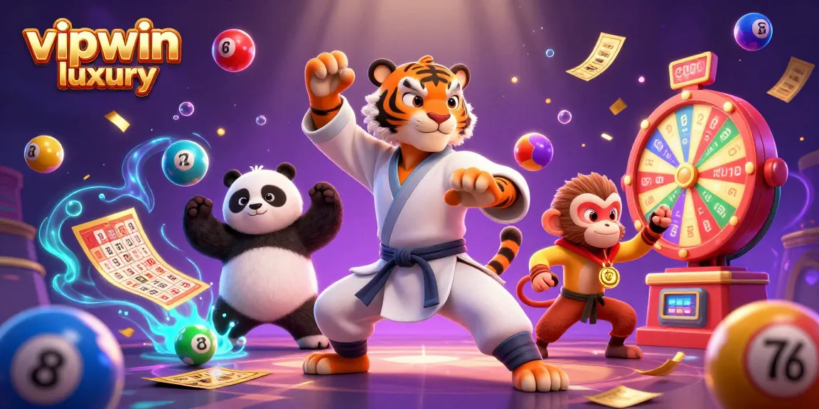 Win big with vipwin luxury in a vibrant, dynamic casino scene featuring vibrant characters and colorful elements.