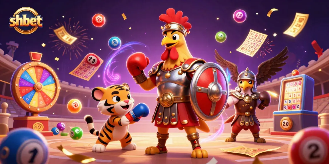Experience thrilling gameplay at shbet with a colorful casino scene featuring dynamic lottery elements.