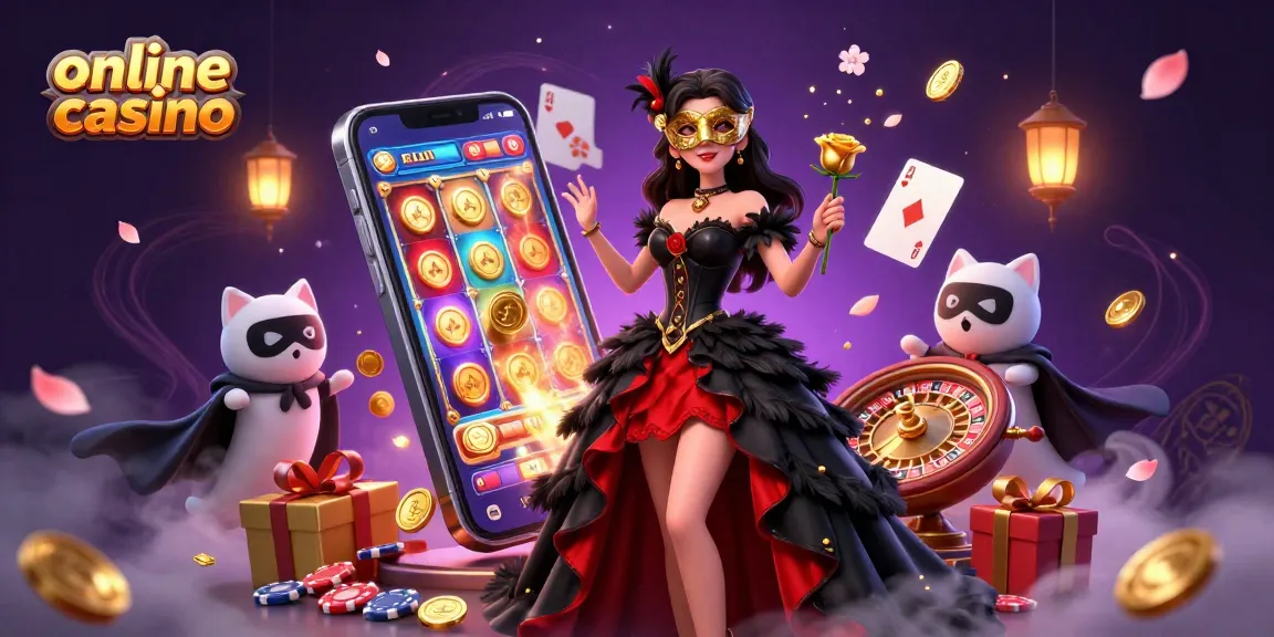 Experience the thrill of gaming at this stunning online casino scene featuring vibrant characters and dynamic casino elements.