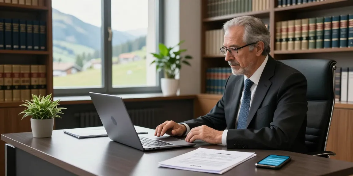 Confidential client consultation at Valken.legal office, showcasing professional lawyer with encrypted communication tools.