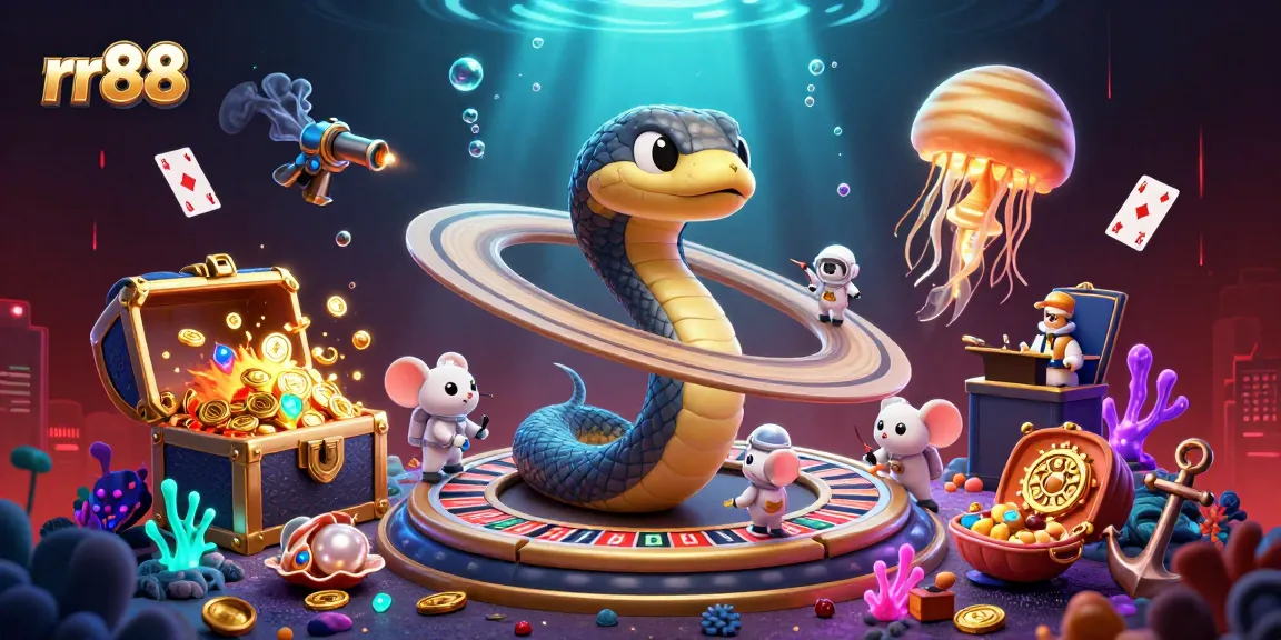 Place bets on rr88's thrilling cosmic roulette with astronaut mice and jellyfish dealer.