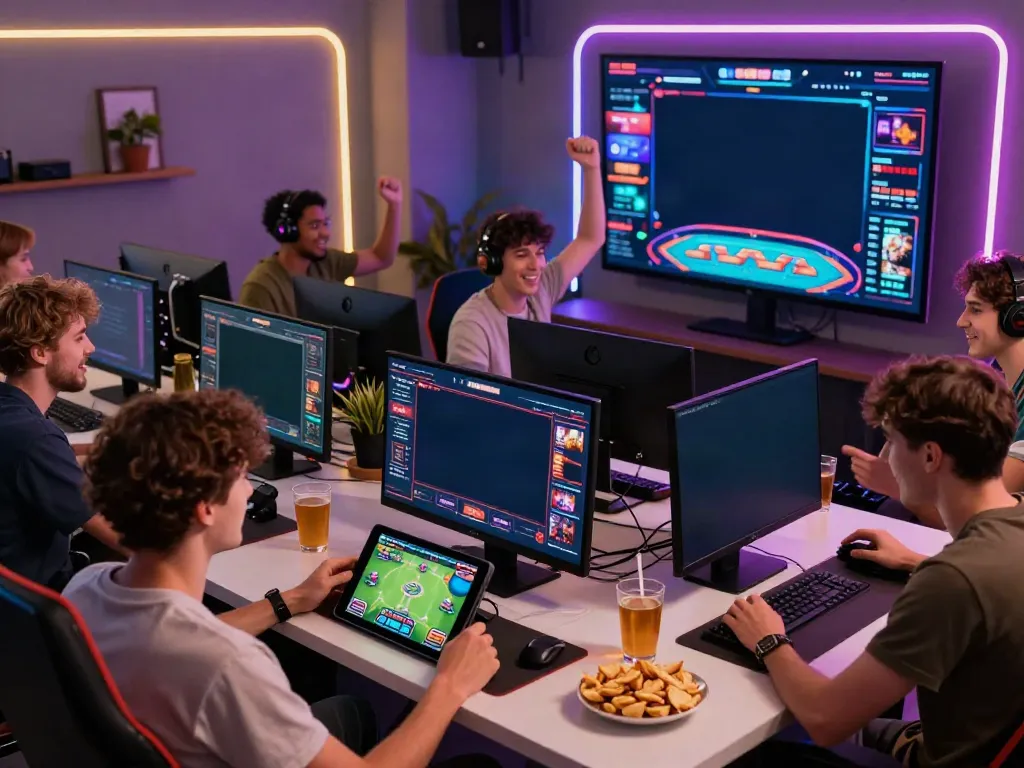 Engaged players experiencing https://playsv88.net/ gaming excitement with vibrant graphics and interactive play.
