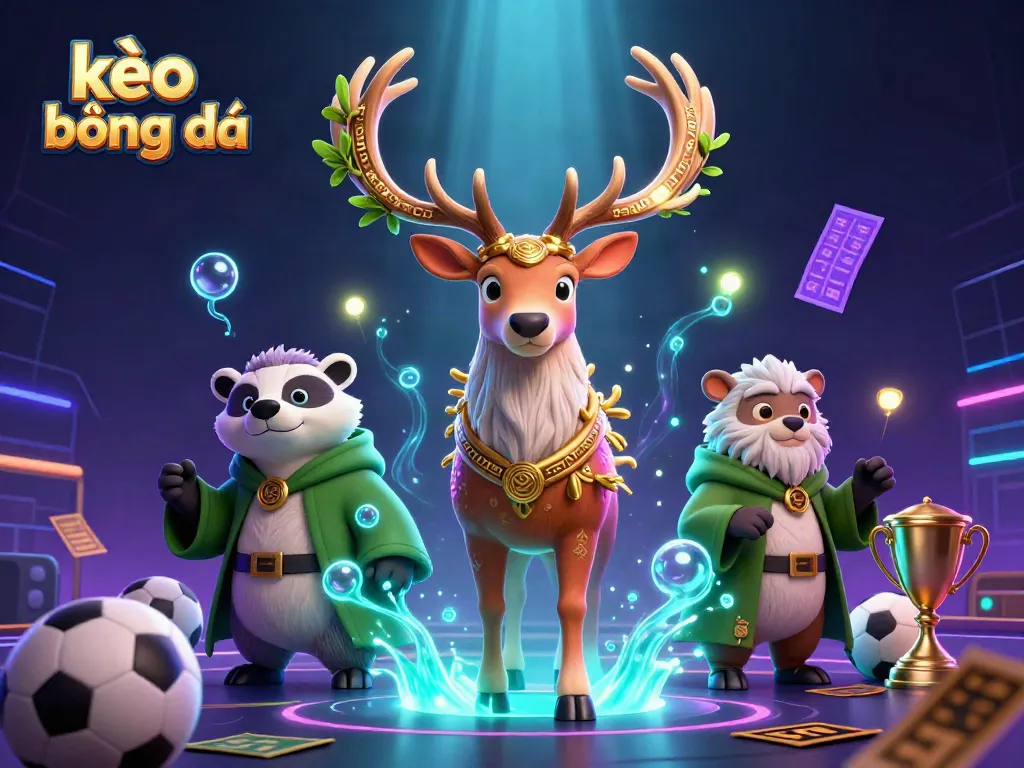Experience thrilling action in kèo bóng đá betting with vibrant sports elements and fantastical characters