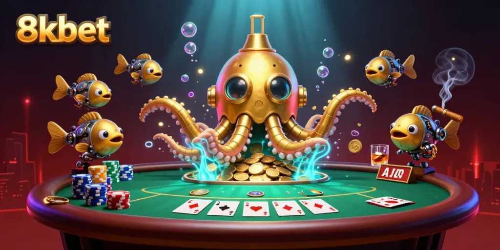 Experience luck with 8xbet in an enchanting casino-inspired underwater world.