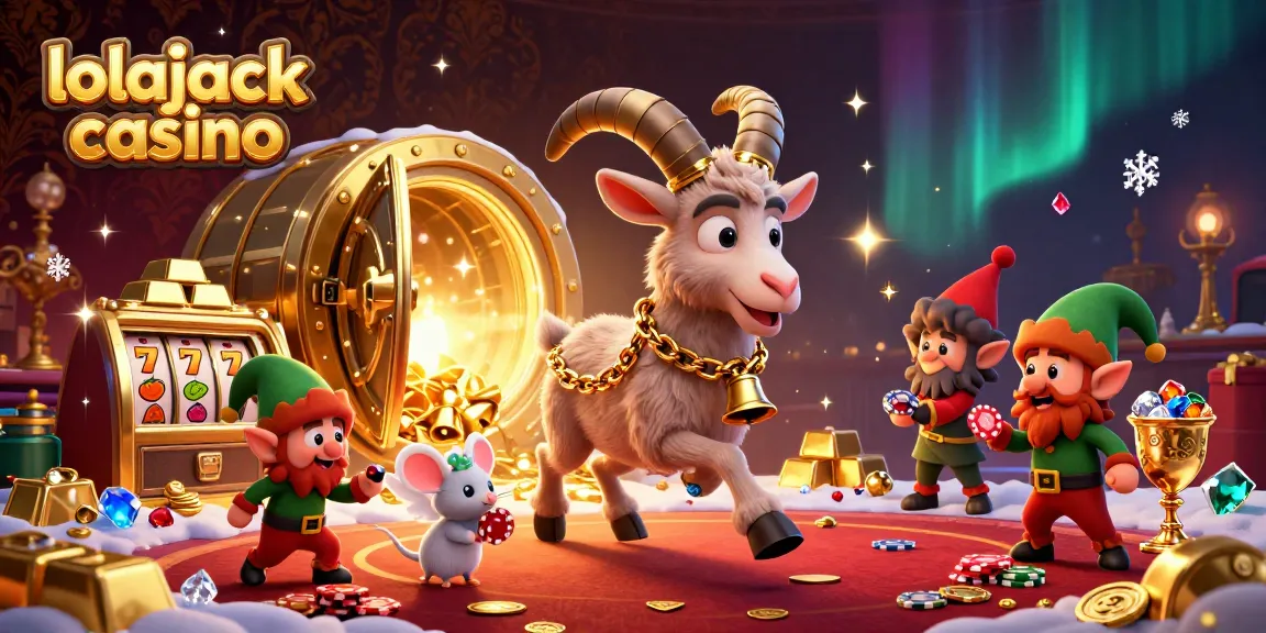 Join the action at lolajack casino, where the 3D cartoon Krampus goat oversees festive gambling excitement filled with treasures.