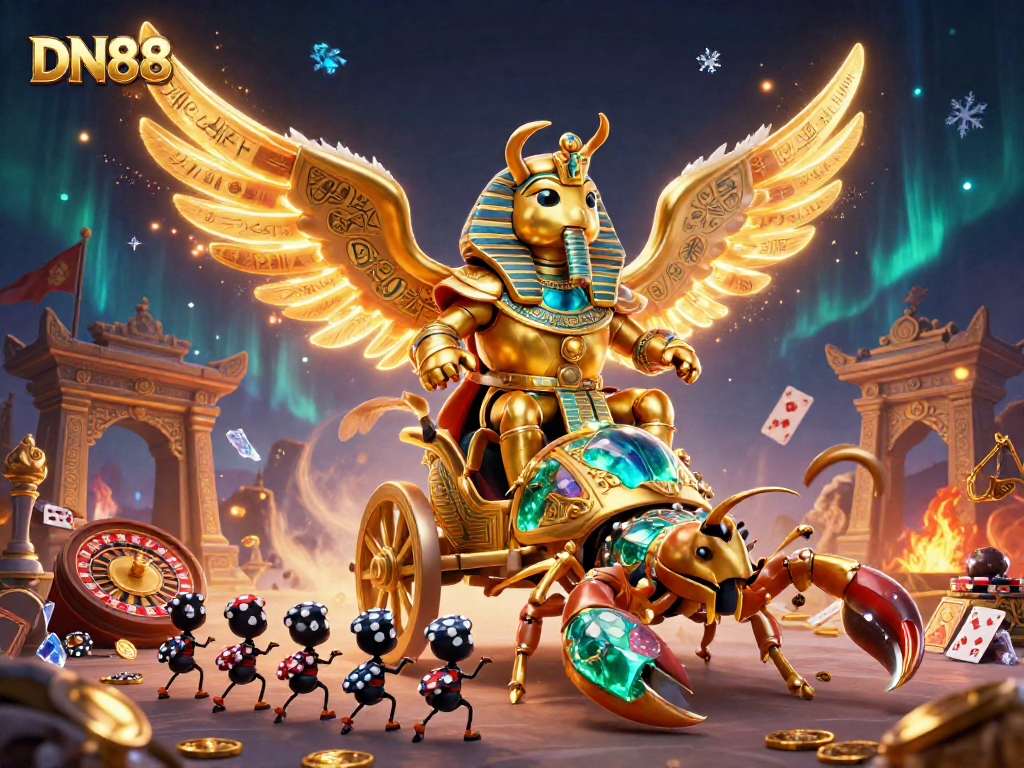Experience thrilling casino action with DN88’s 3D beetle and scorpions gaming scene.