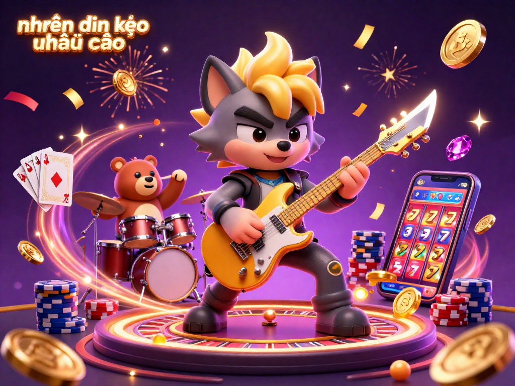 Exciting 3D scene showcasing nhận định kèo nhà cái with animated characters and sparkling casino elements.