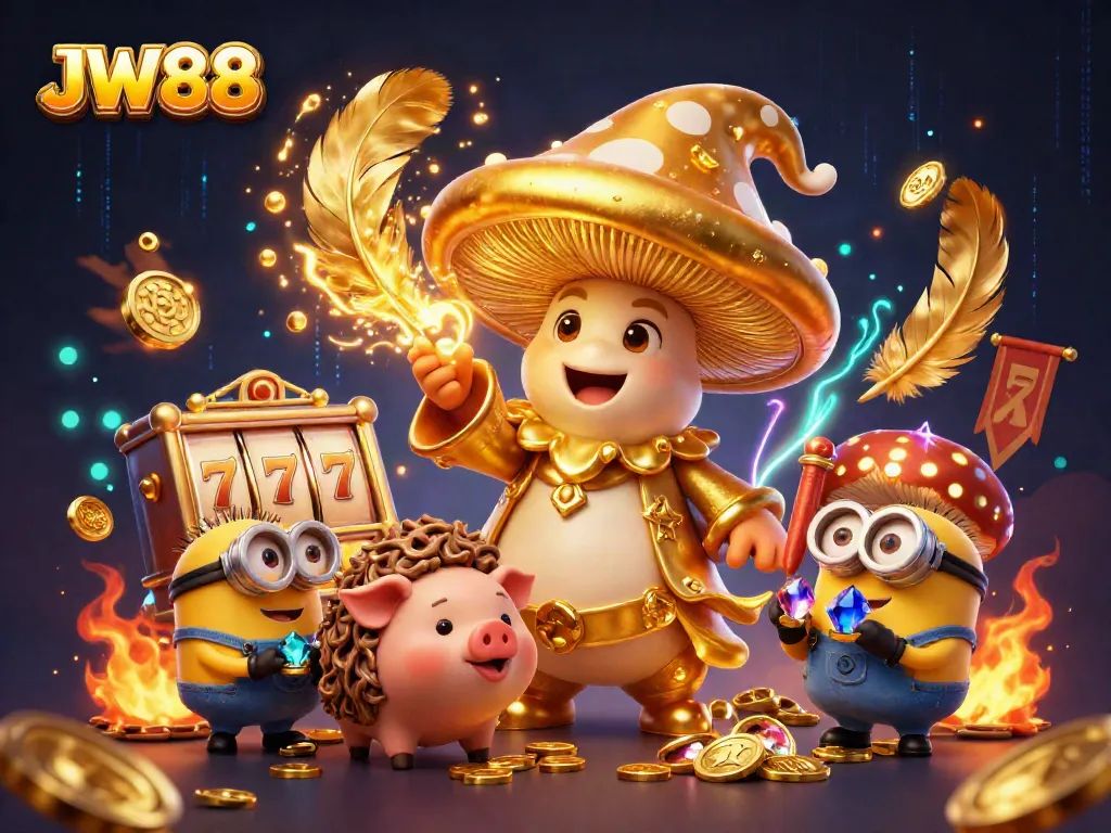 Experience thrilling gaming at JW88 casino with enchanting golden magic and vibrant slot designs.