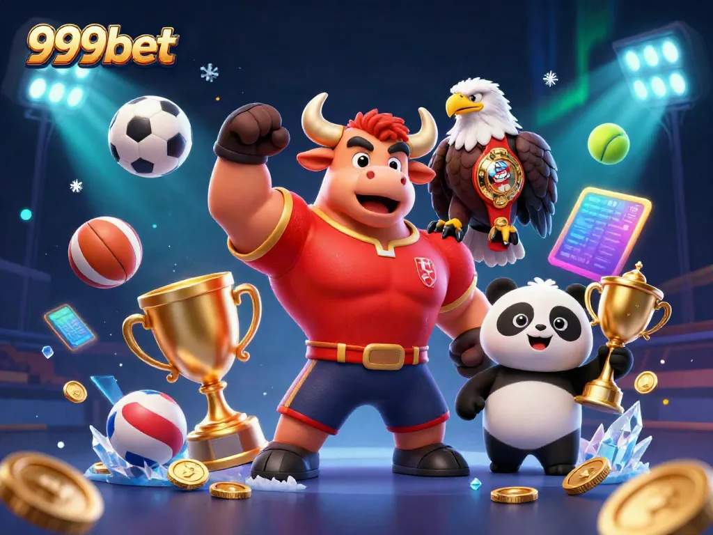 Enjoy an exciting 999bet victory scene with dynamic sports elements and vibrant characters.
