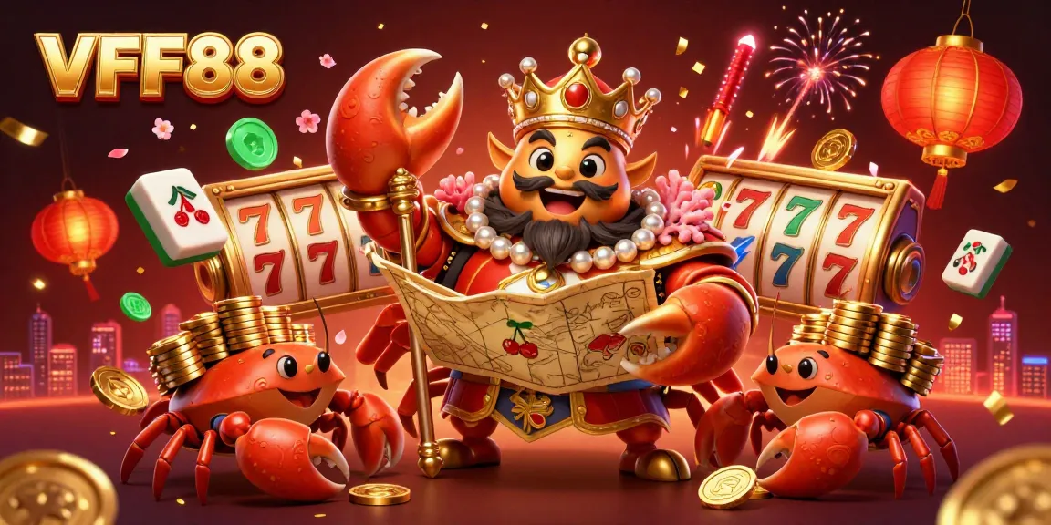 Win big with VFF88 as the golden crab emperor leads a vibrant casino adventure filled with rich slot elements.
