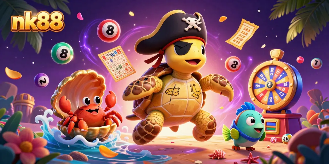 Engage in thrilling games at nk88 with a vibrant and dynamic casino-themed illustration full of excitement.
