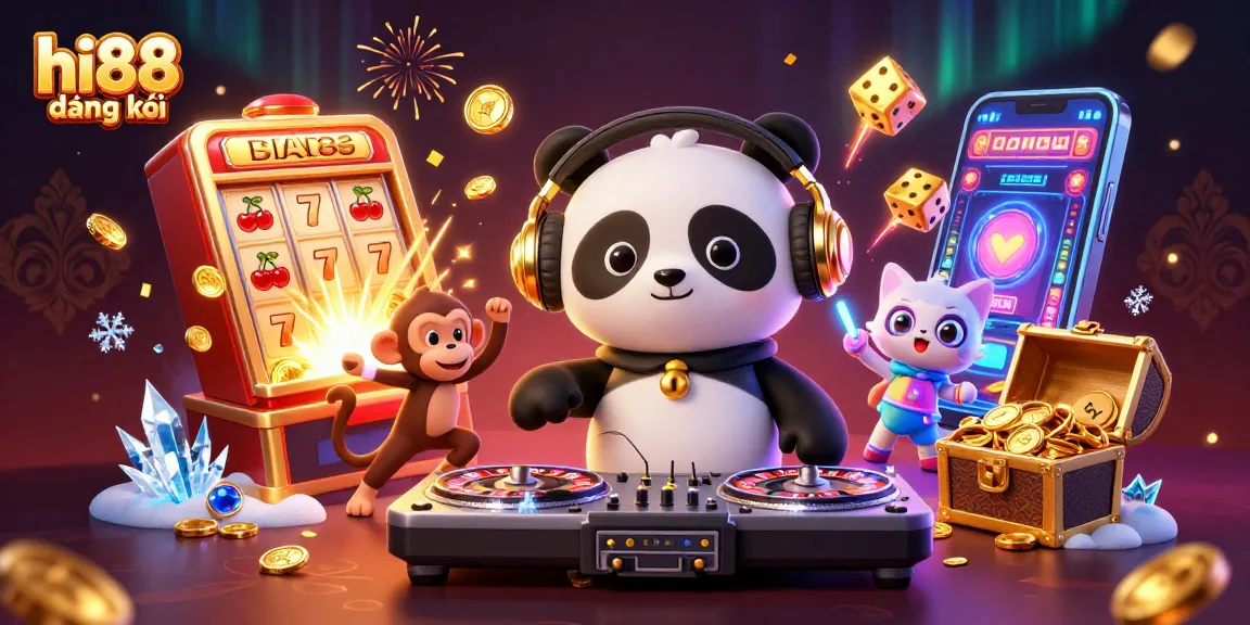 Engage in exhilarating gaming escapades with hi88 đăng ký at this vibrant illustrated casino party scene.