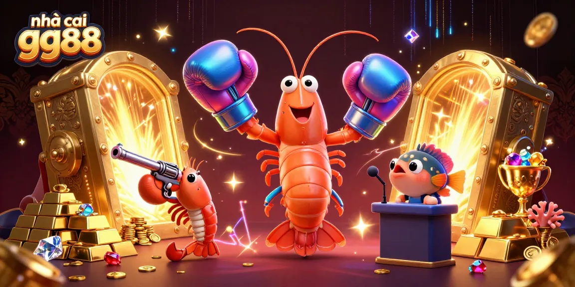 Experience the thrill of betting at nhà cái gg88 with vibrant 3D gaming characters and treasures.