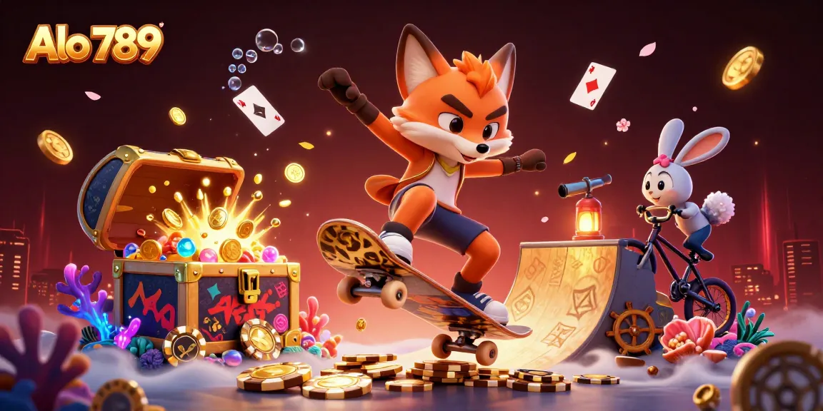 Alo 789 engages players with thrilling casino games surrounded by dynamic visuals and vibrant elements.