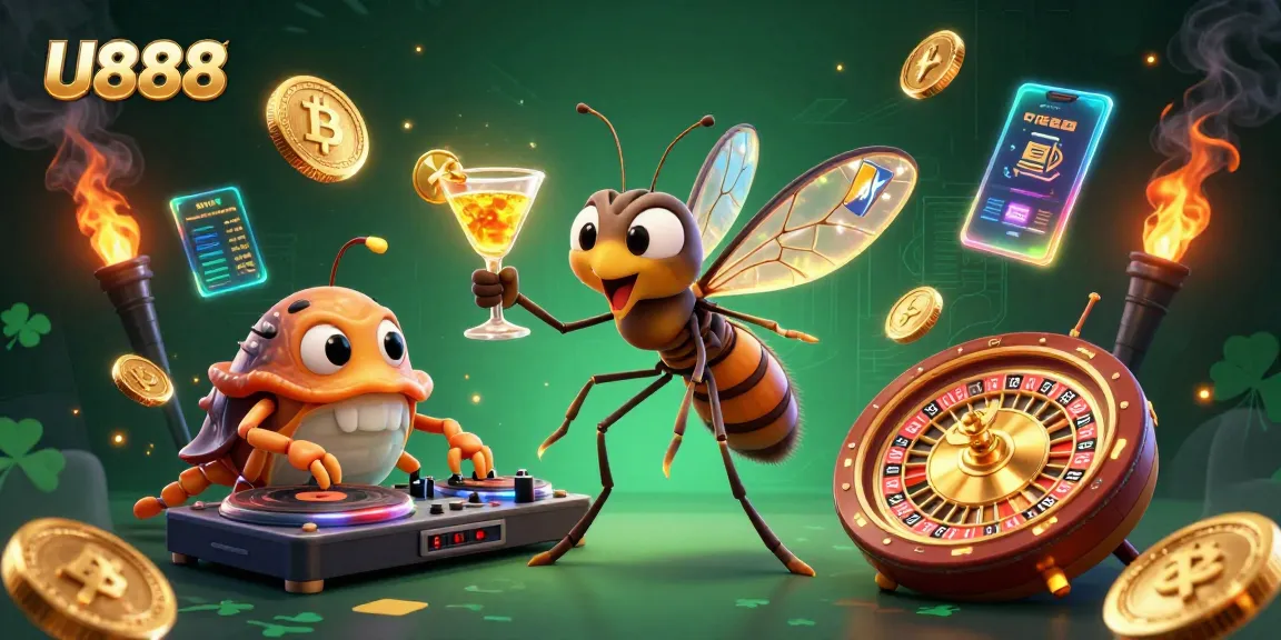 Join U888 for thrilling gambling action with a lively mosquito mascot, DJ trilobite, and more!